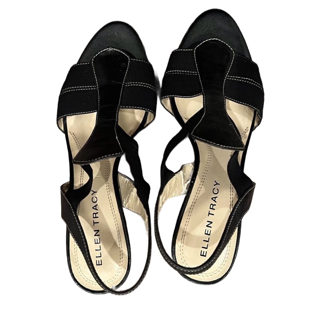 Ellen Tracy Black Heels Strappy Design Women’s 7.5